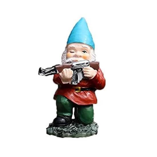 

Садовый стрелок гном статуя смола снайпер гном украшение военный гном украшение для двора патио уличный декор подарок на новоселье A