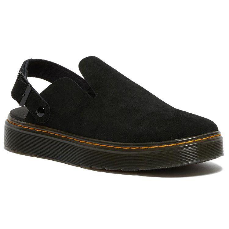 Dr. Martens Unisex Carlson Suede Black Slingback Mule Sandals 27410001