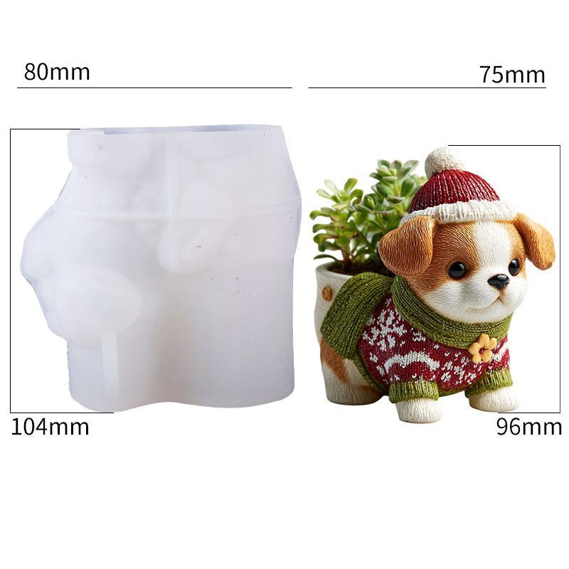 

DIY Dog Flower Pot Dropping Mold Aromatherapy Candle Cup Vase Storage Silicone Mold Cement Gypsum Cup Mold білий
