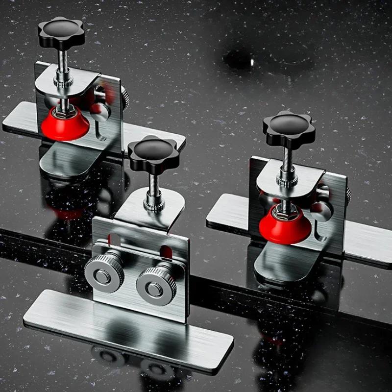 Edelstahl Schranktür Installationsmarkierer Einstellbare Holzbearbeitungs-Hilfswerkzeuge Montagevorrichtung Verdeckte Türhalterung