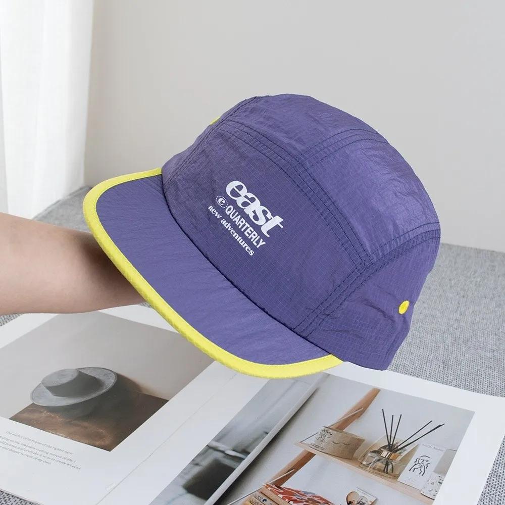 Retro Japanischer Stil Hip-Hop Hüte 5 Panel Dünne Flache Kappe Atmungsaktiv Schnelltrocknend Sonnenschutzhut Unisex
