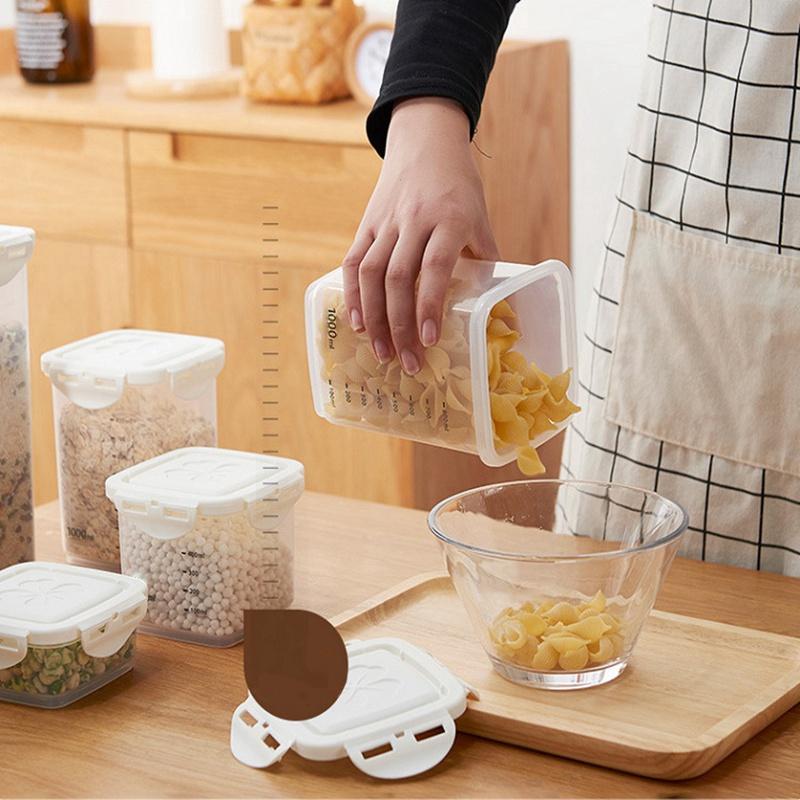 240/650/1000/1800ML Food Storage Container Kitchen Jar Box Storage Tank Transparent Sealed Cans Easy To Buckle