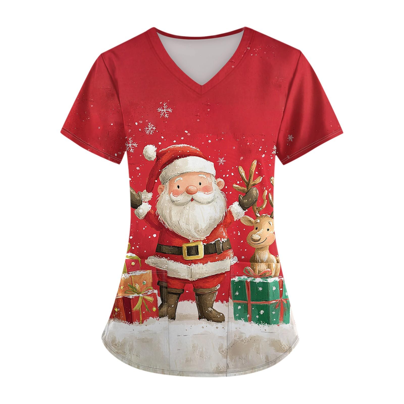 

Женский топ с карманом и коротким рукавом с крестом и V-образным вырезом S винный