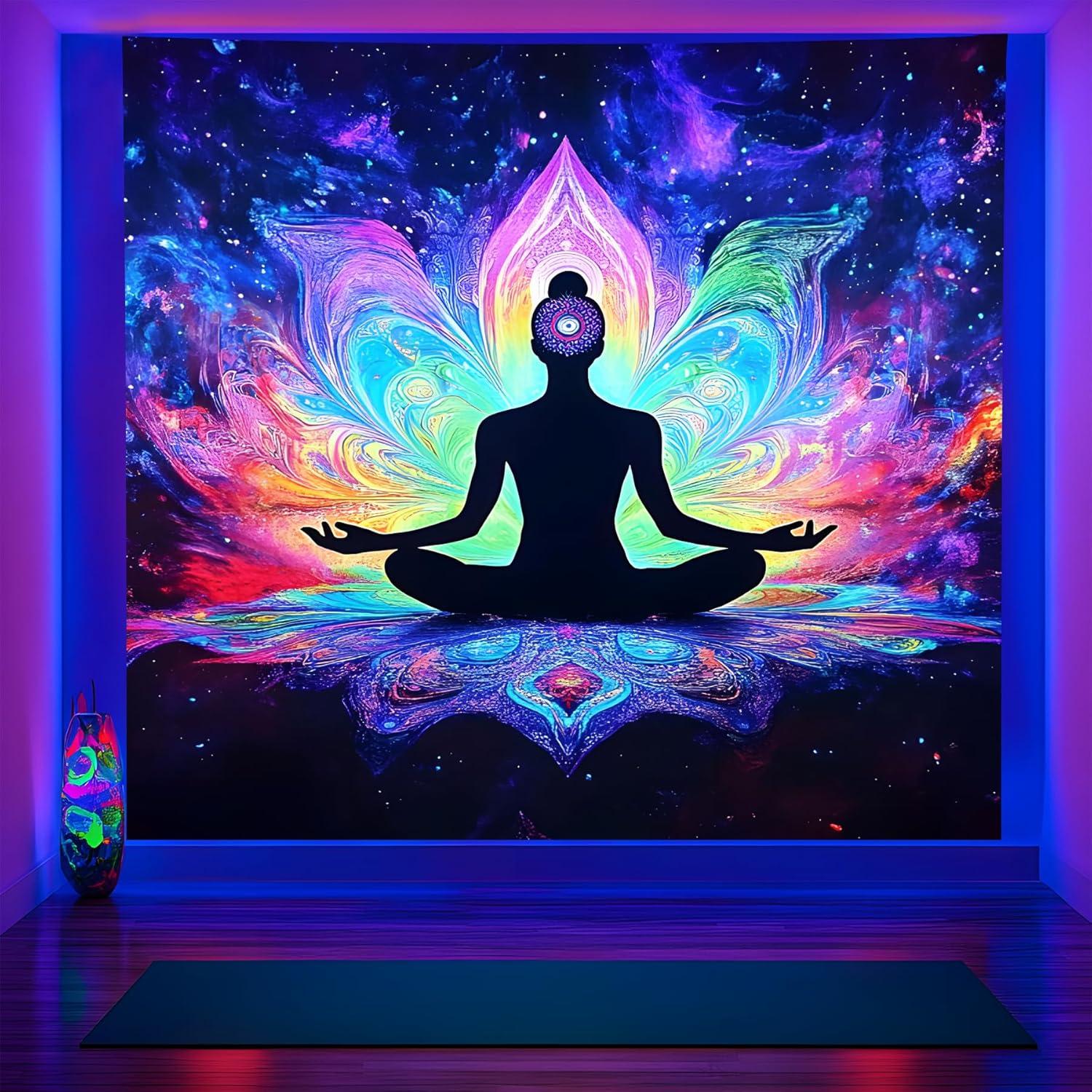 Tapestry aohmpt dark night yoga seven chakras 75x100 чёрный