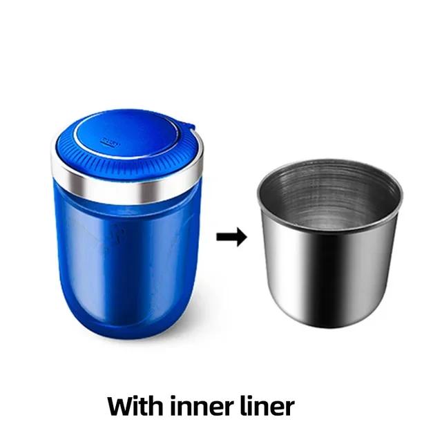 Cinzeiro de Carro de Metal Durável com Luz LED Anti Odor Suporte de Cinzeiro para Cigarros de Veículo Acessórios de Decoração Interior Automotivo