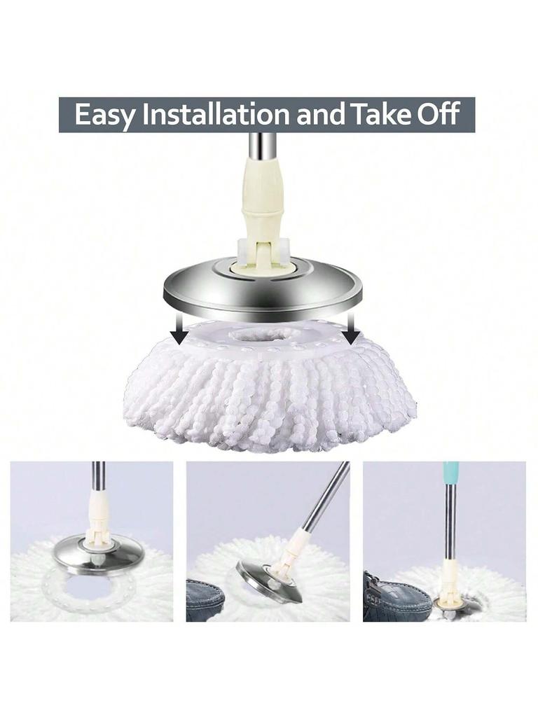 4 Pack Spin Mop Heads Compatible with Hurricane, Mopnado, Casabella and Other Standard Size Spin Mop, Durable Microfiber Mop