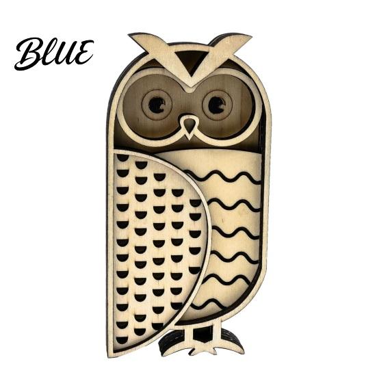 Artistic Owl Ornaments for Entrance Multi Layer Wooden Figurine, 3D Layered Crafts, Creative Wood Housewarming Gifts Friends Carving Animal