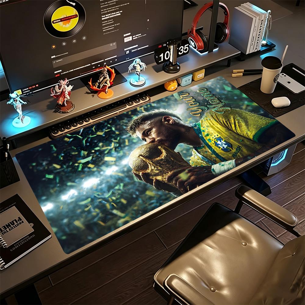 Brazilian Football Star Customized Name Mouse Pad Keyboard Mat HD Print Desk Pad Non-Slip Rubber Base Perfect for Office Desktop Supplies School Home