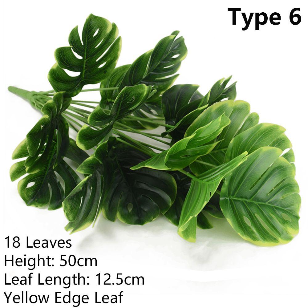 1 Bouquet Wedding Supply Home Decoration Landscape Simulation Grass Artificial Turtle Leaves Lifelike Palm Tropical Plants