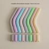 Reusable Stainless Steel Straws With Soft Colorful Silicone Tips Perfect For Smoothies Juices Cocktails Home Parties Daily Use