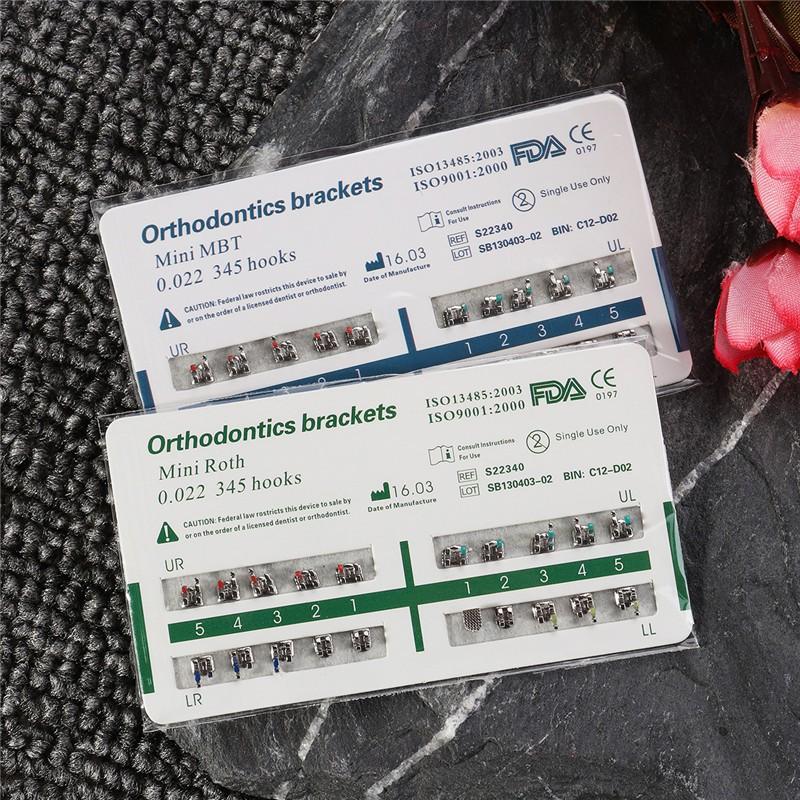 10pcs/Set Mini Dental Orthodontic Metal Bracket Brace Roth MBT Slot.022 Hooks 3