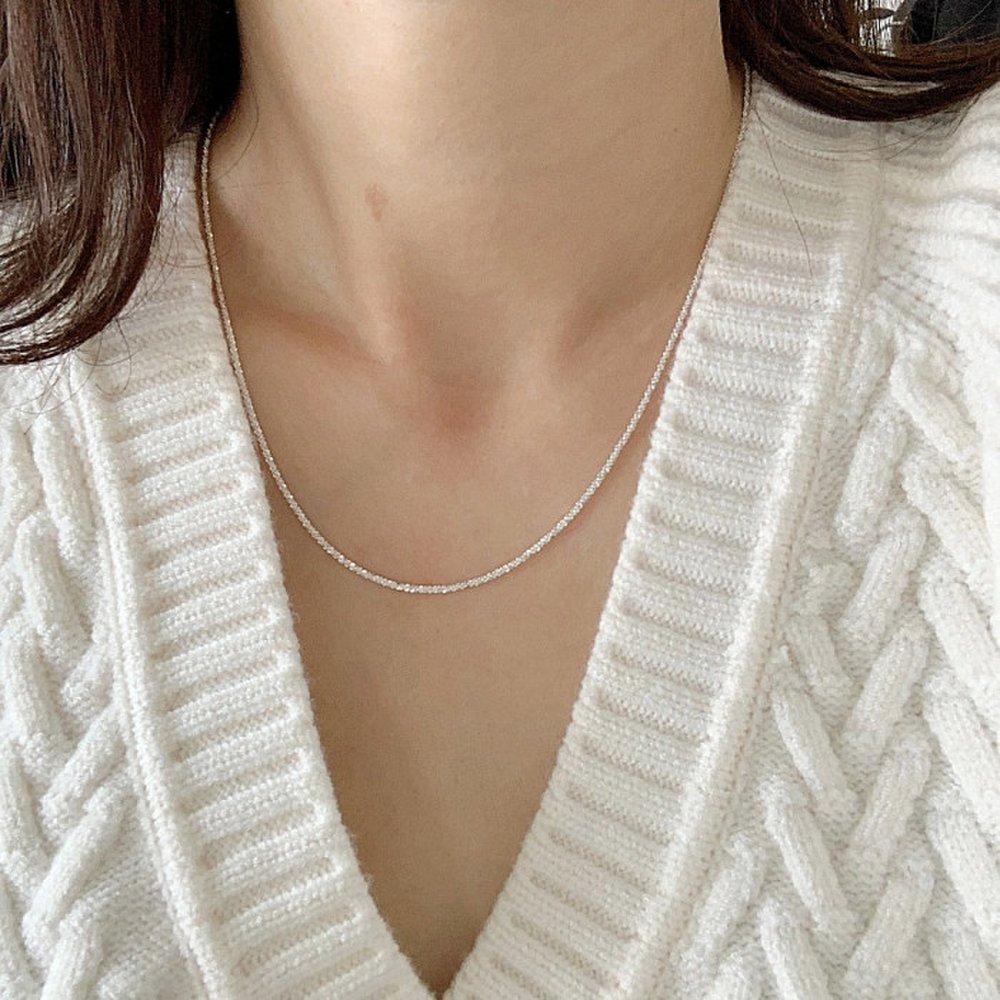 Berryoung / 925 Silver Shine Snowflake Chain Necklace