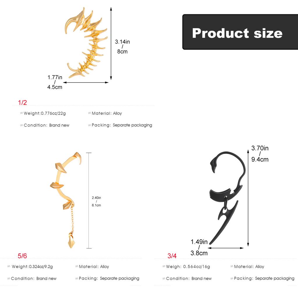Gothic Centipede Cartilage Earring Unique Spinal Design Cartilage Earring Jewelry In Alloy for Conch Snug Piercing