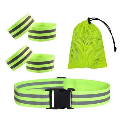 Men's and Women's Elastic Reflective Wristbands for Running Cycling High Visibility and Night Safety Adjustable Reflective Belts