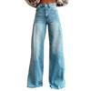 Womens High Waist Wide Leg Denim Pants Fashion Washed Long Jeans Daily Wear
