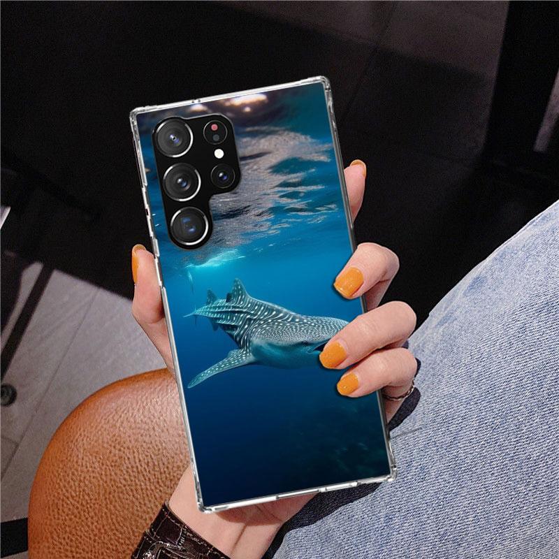 Ocean Whale Shark Phnoe Case for Samsung Galaxy S26 S25 Edge S23 S24 Ultra S22 Plus S21 S20 FE Unique Cover Soft Coque Galaxy S2