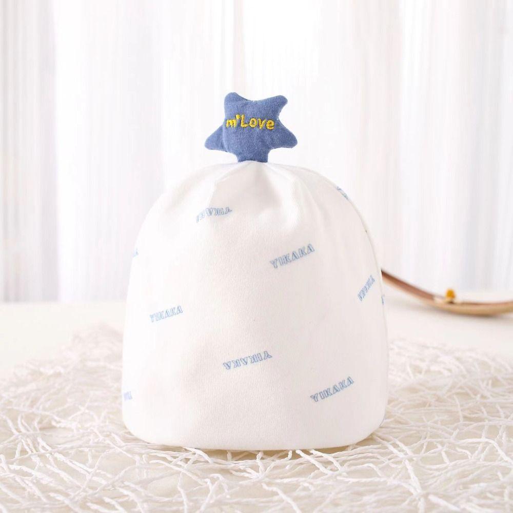 Cartoon Bear Baby Fetal Cap Print Infants Beanie Cap Windproof Newborn Hats  Hospital
