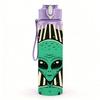1PC Alien Peace Hand Gesture 750ml Color Plastic Sports Water Bottle Leakproof Flip Straw Lid Suitable for Sports Office Home Use