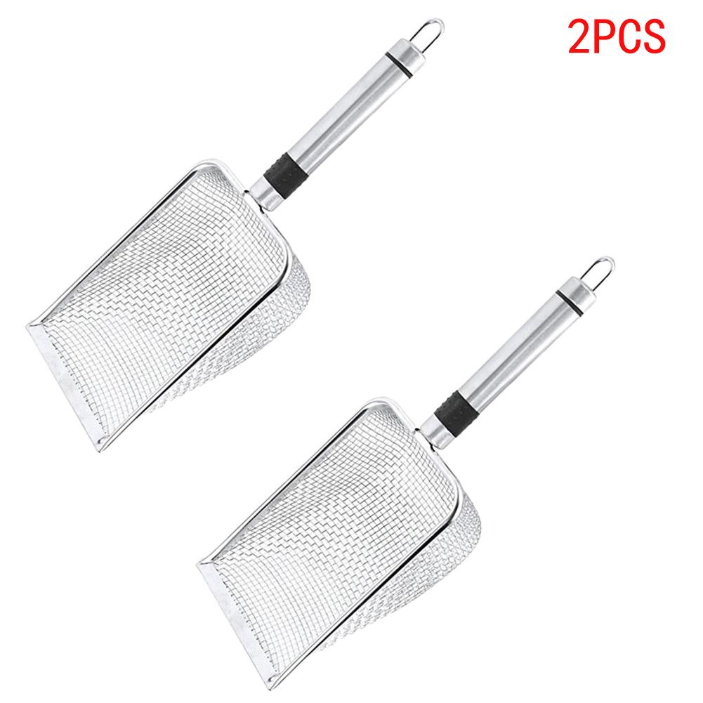 1/2pcs Stainless Steel Cat Litter Scoop Durable Easy Clean Ergonomic Handle Rust-Resistant Ideal For Quick Waste Removal
