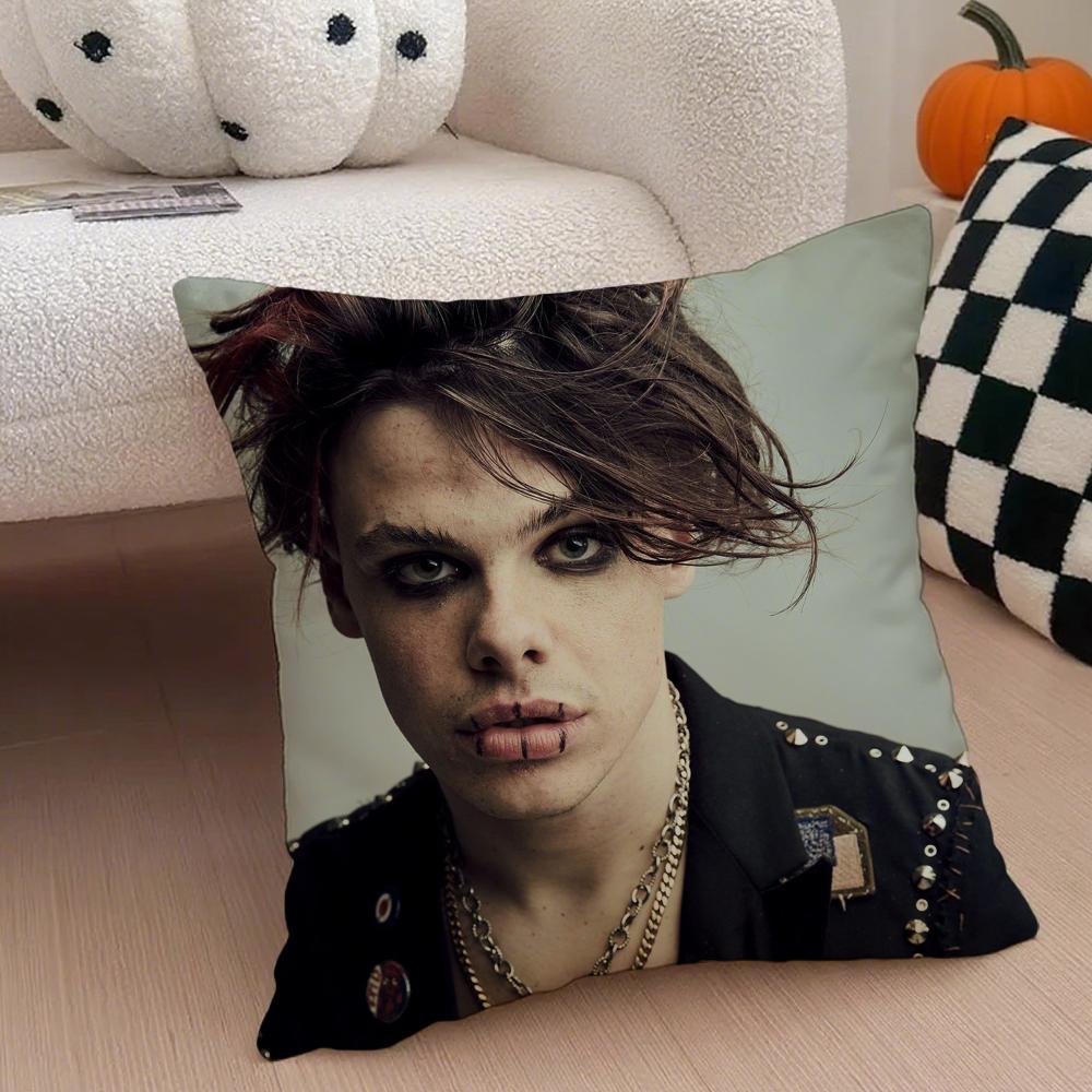 Hot Anime Punk British Singer YYungblud Cushion Cover Throw Pillow Cover Hidden Button Durable Polyester Chair Cushion