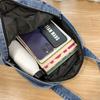 Schoolbag new street trend retro denim backpack lazy style shopping light shoulder cross tote bag