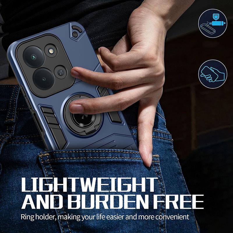 For Xiaomi Redmi A5 A4 A3 15 15C 171 14C Turbo 4 Pro Note 14 Pro Plus 4G 5G Phone Case, Armor Rotating Ring Shockproof Cover