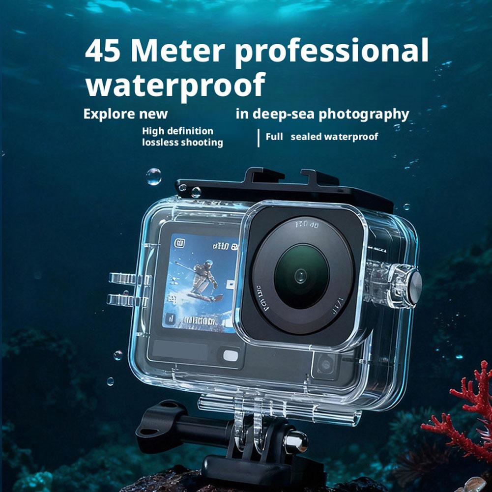 Wasserdichtes Gehäuse für DJI Action 6 Tauchgehäuse Schutzhülle Unterwasser-Sportkamera Zubehör-Set 45M Wasserdicht