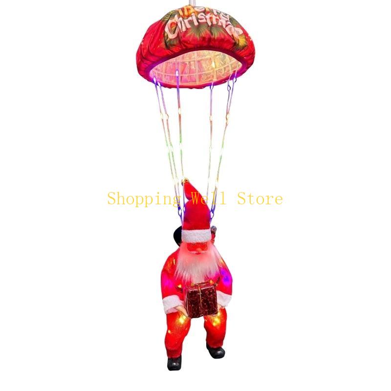 KX4B Efficient LED Santa Parachute Light Outdoor Indoor Christmas Tree Decoration