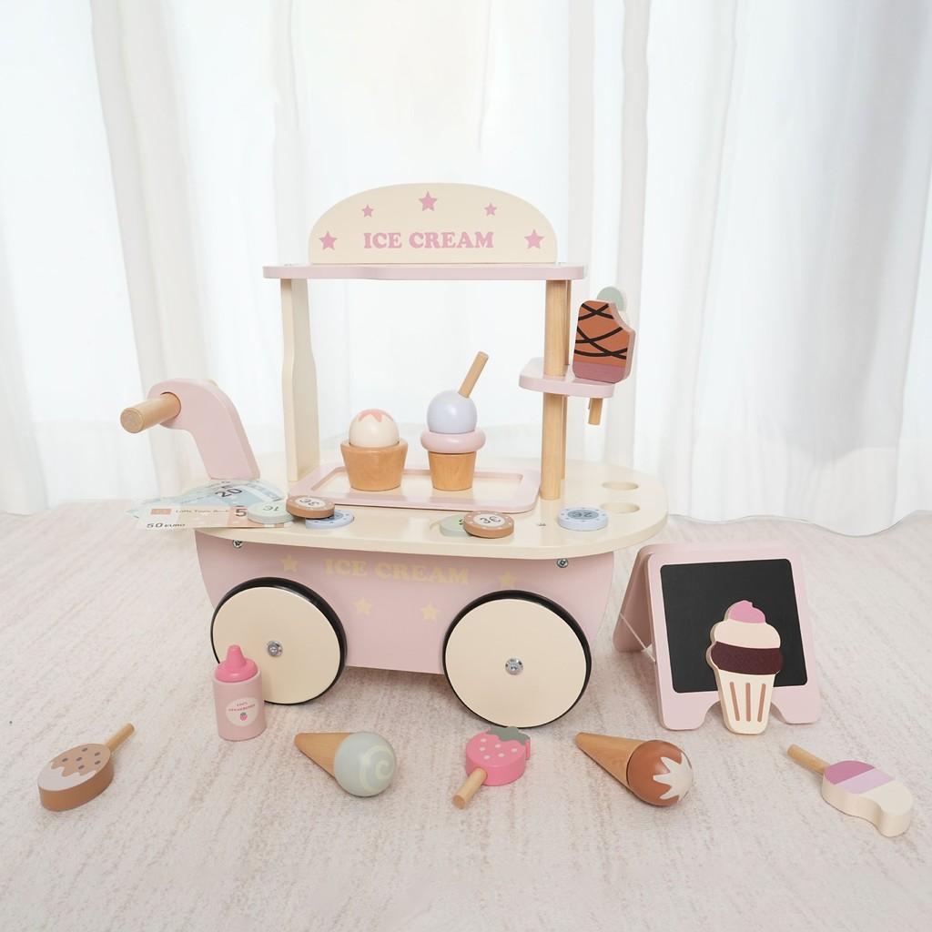 Hölzernes Spielküchen-Set für Kinder mit Besteck und Herd für fantasievolles Kochen