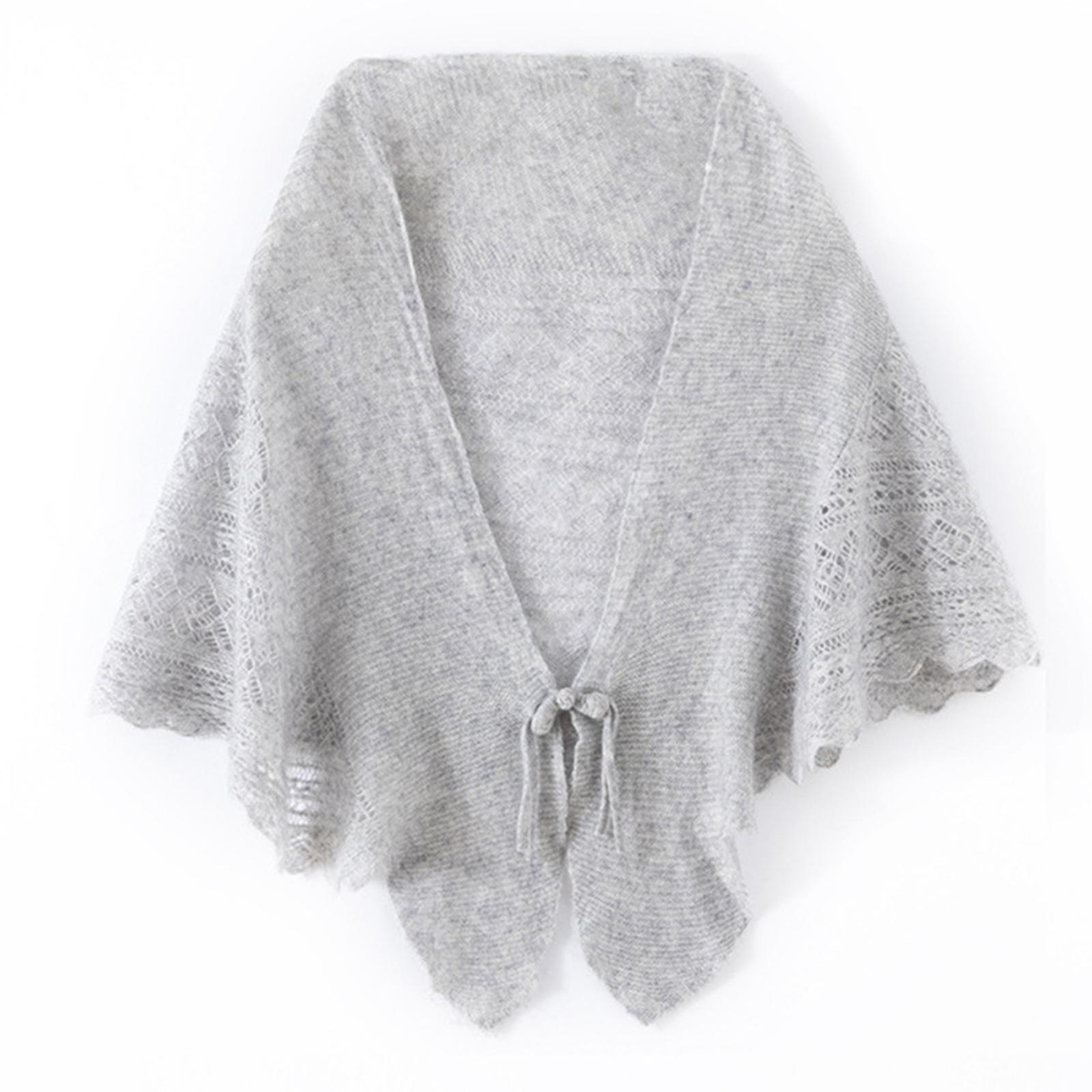 

Ladies Fashionable Cashmere Shawl With Hollowed Out Knitted Western- Button Scarf For Warmth, Small Cape One Size