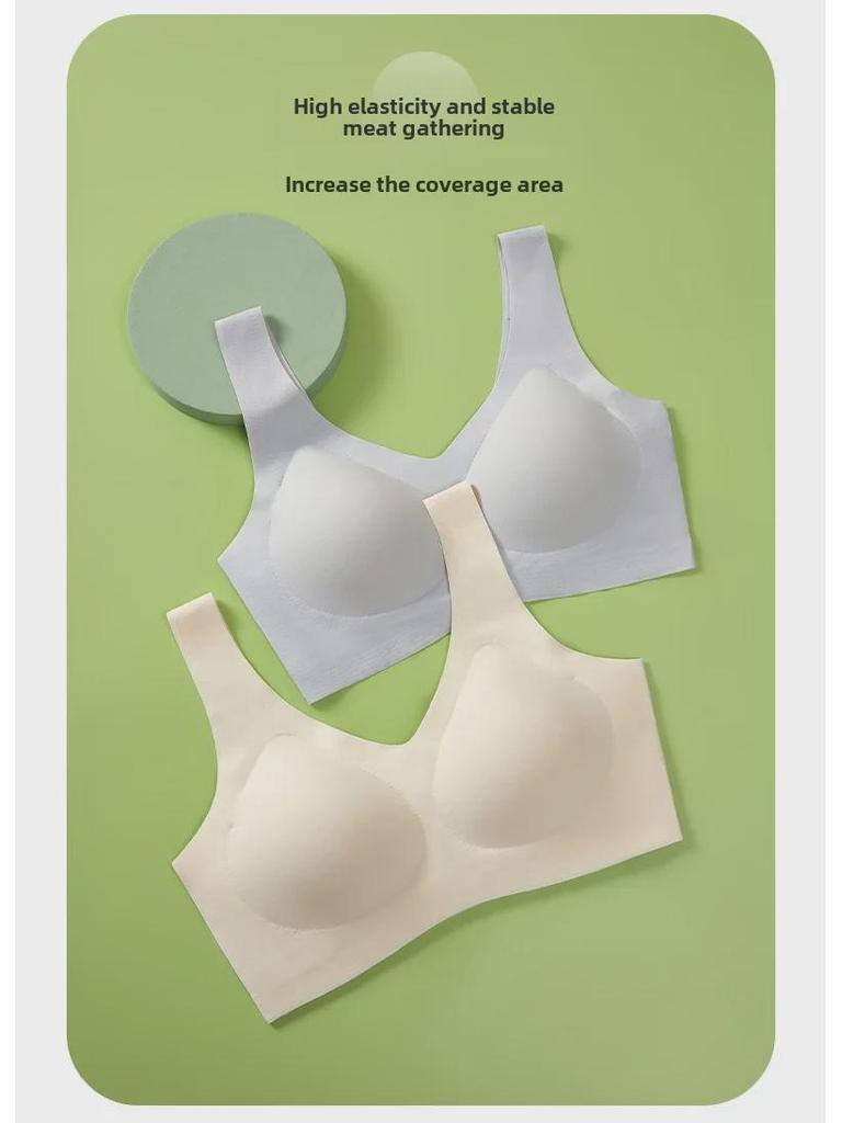 Bright Red Large Wedding Underwear Bra with Wide Straps, Machine Washable, Seamless, Anti-Sagging, Fixed Cup