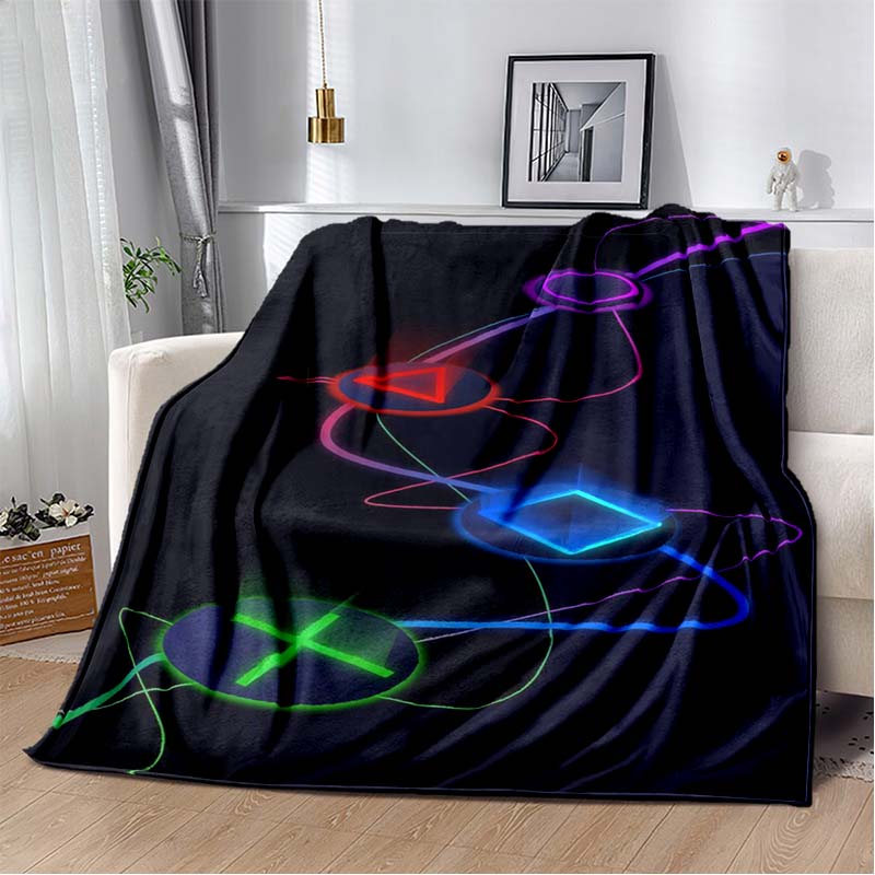 Gaming Flannel Blanket Gamer Gamepad Throw Blanket 3D Print Ultra Soft Home Decor Comfortable Bedding For Sofa Bed Couch Travel