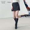 SanCai Women's High-Waist A-Line Wool Blend Skirt