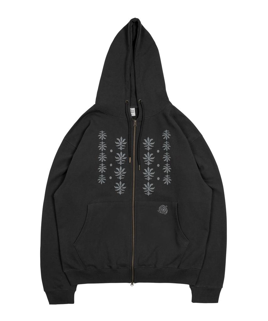 The Coldest Moment Tcm Ethnic Hooded Zip-Up (Charcoal)