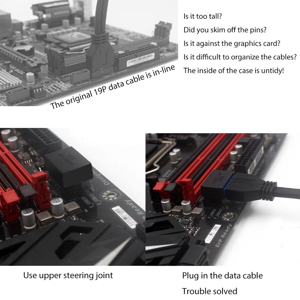 Desktop Converter Motherboard Header Adapter Male To Female Extension Adapter 19P/20P Adapter