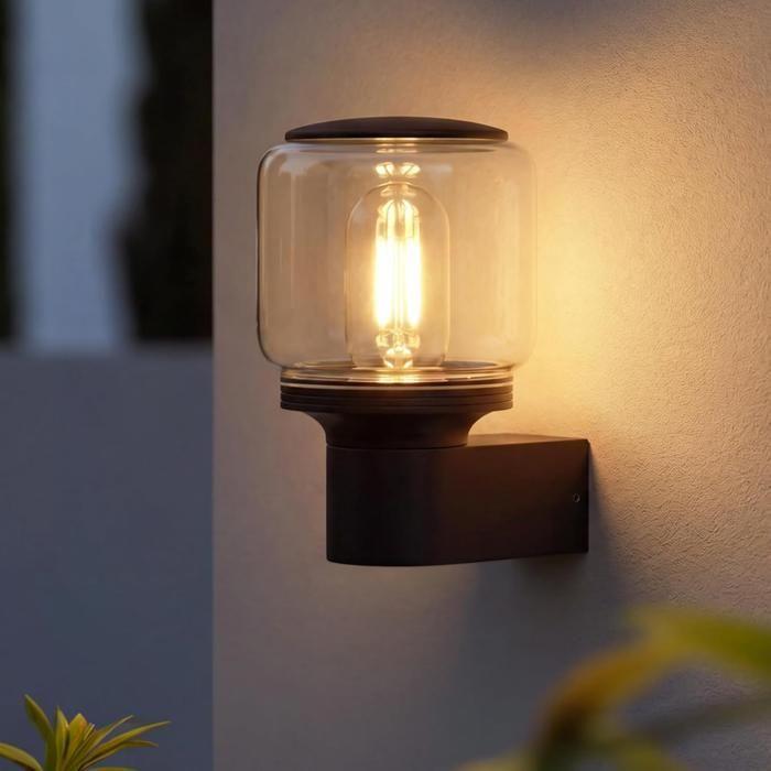 Applique d'extérieur NETTLIFE - culot E27, noire, étanche IP65, adaptée aux murs de maison, balcons et couloirs, 40 W MAX, modèle 5