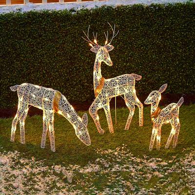 LED Reindeer Christmas Decoration Iron Frame Lighting Deer Ornament Indoor And Outdoor