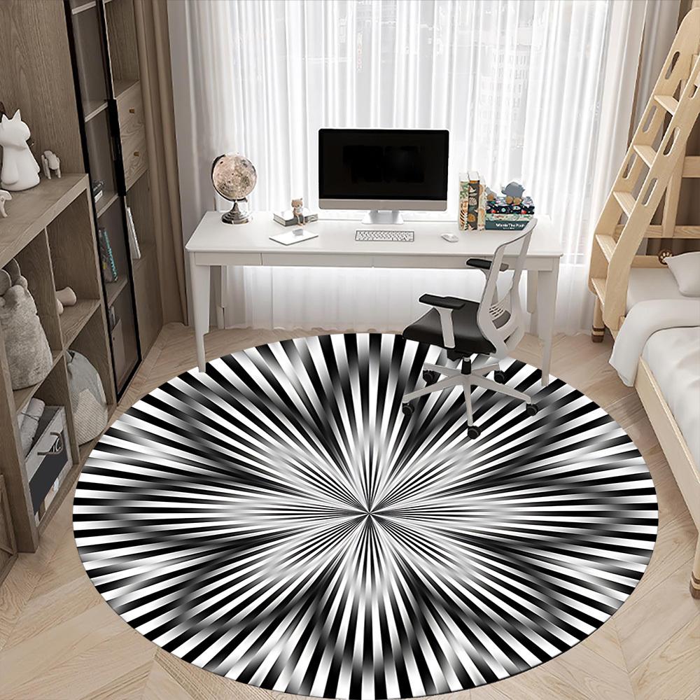 1pc Radiating Lines Pattern Chair Carpet for Office, Non-slip, Soft and Durable Office Rug, Perfect for Office Yy260131098