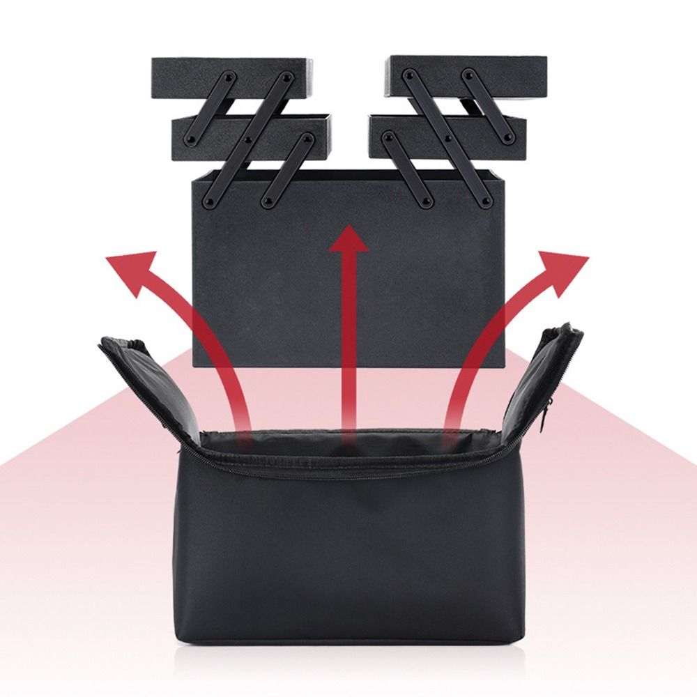 Adjustable Straps Makeup Carrying Case Multi-layer Travel Toiletry Organizer  Hairdressing