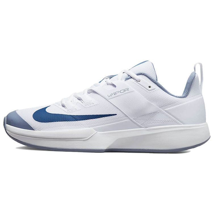 Nike Court Vapor HC Hard Court Fabric Shock Absorption Slip Resistant Durable Low Top Tennis Shoes Men Sneakers White Blue DC3432-111