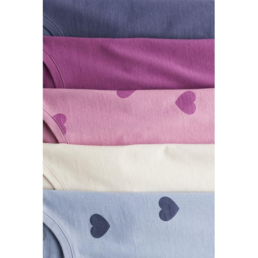 

Набор из 5 хлопковых футболок HM с голубым сердцем