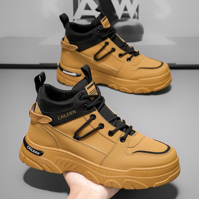 Autumn Men's Shoes New High-top Martin Boots Men's Trend Versatile Construction Site Work Tooling Shoes Non-slip Casual Short Boots