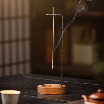 Creative Upside Down Incense Burner Incense Stick Holder Wooden Round Incense Tray Ornament Bedroom Home Yoga Decoration Crafts