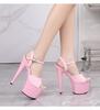 17cm Black Platform Stiletto Heels Women Summer Sexy Sandals Waterproof Dance Club Party Shoes