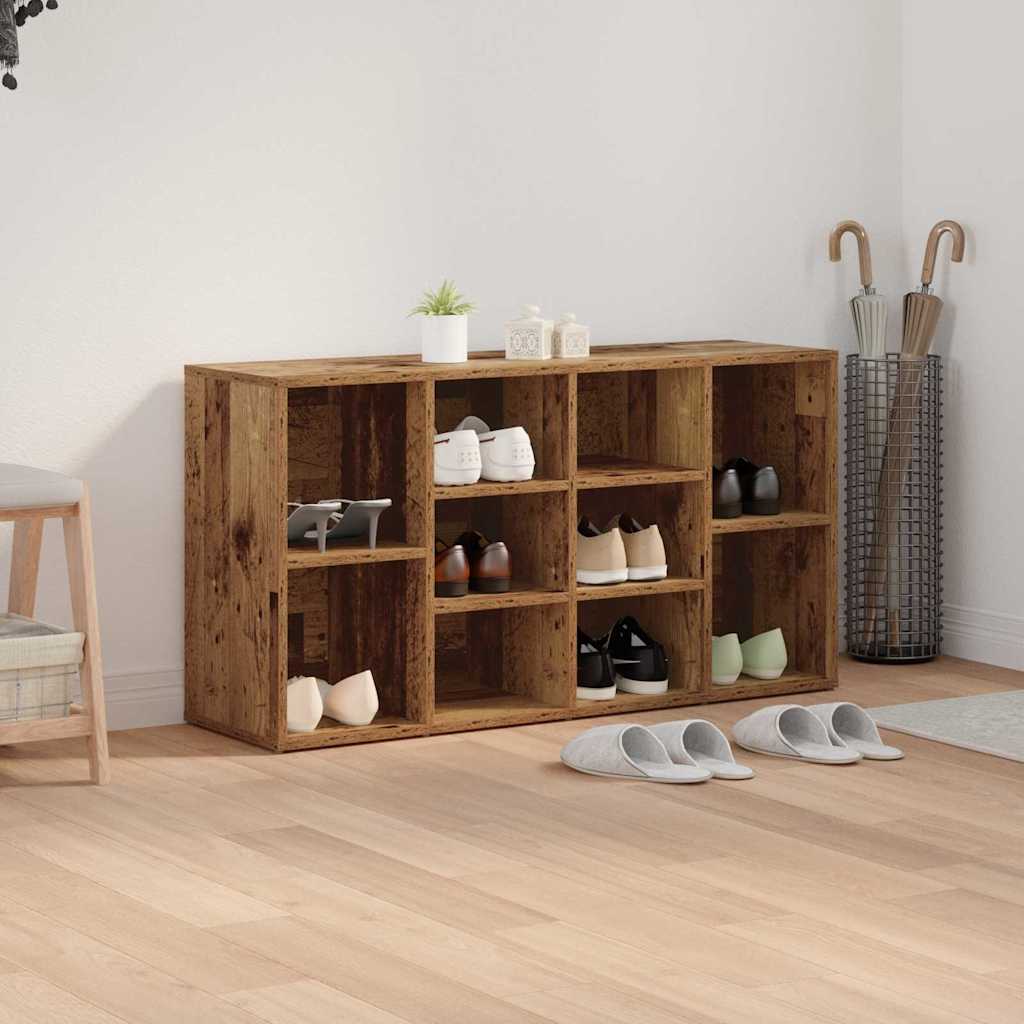 Shoe Bench with Shelf Reclaimed Wood Look 103 X 30 X 54.5 Cm Engineered Wood