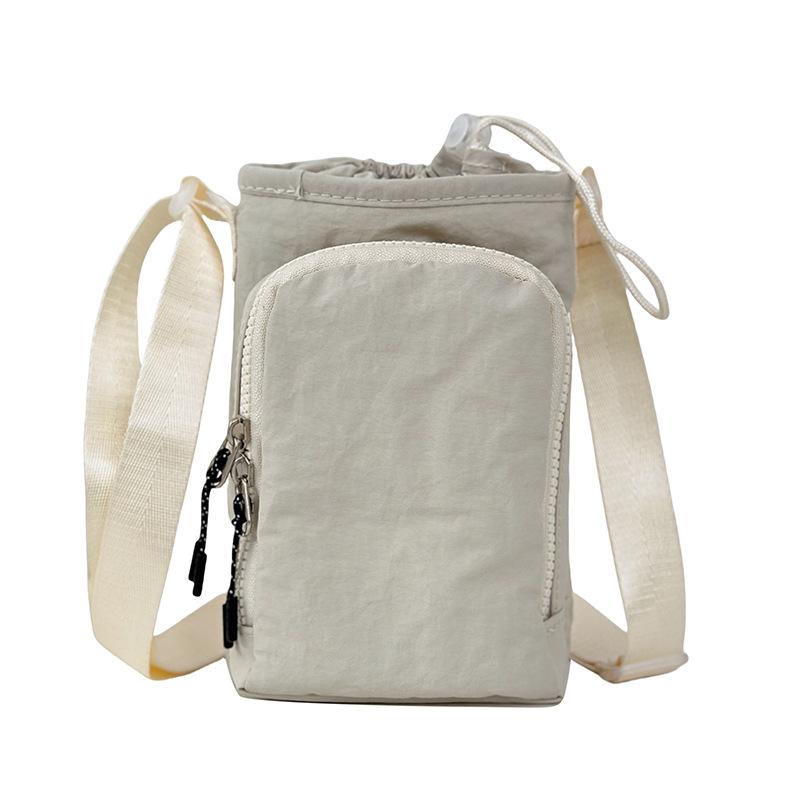 Sports small satchel multi-functional men's and women's casual shoulder mobile phone bag lightweight running drawstring water cup bag