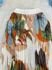European & South African High-Waisted 3D Printed A-line Midi Skirt for Women