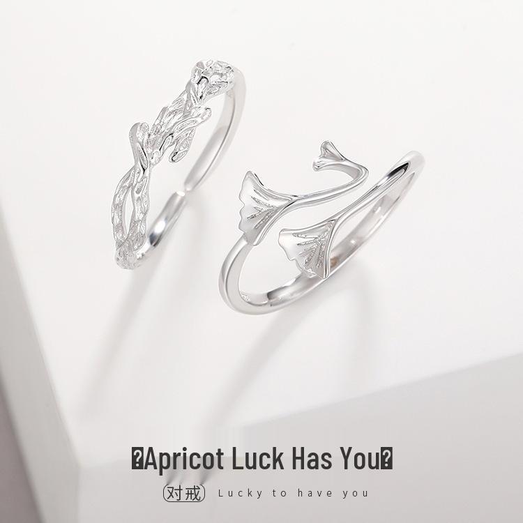 

Ginkgo Sterling Silver Couple Rings: Fashionable, Luxurious Design for Men and Women - Perfect Christmas or Birthday Gift. Women s Model