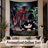 Custom Text Printed Tapestry Doors Pattern Large Wall Hanging Indoor Room Decor