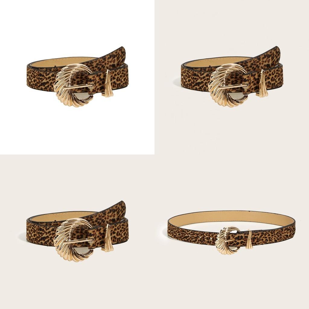 Tiger Print Womens Fashion Leather Belt With Faux Pu Material And Gold Buckle For Casual Wear